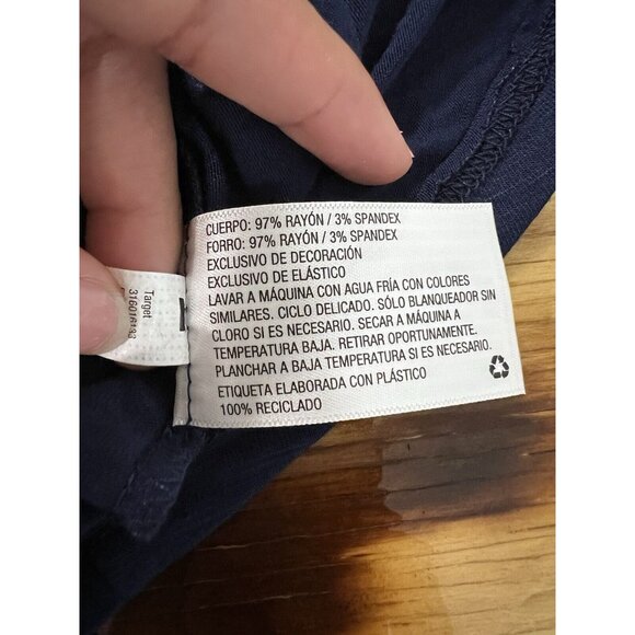 Knox Rose Peasant Blouse Embroidered Short Sleeve Dark Blue Size XS Hippie NWT - Picture 12 of 13